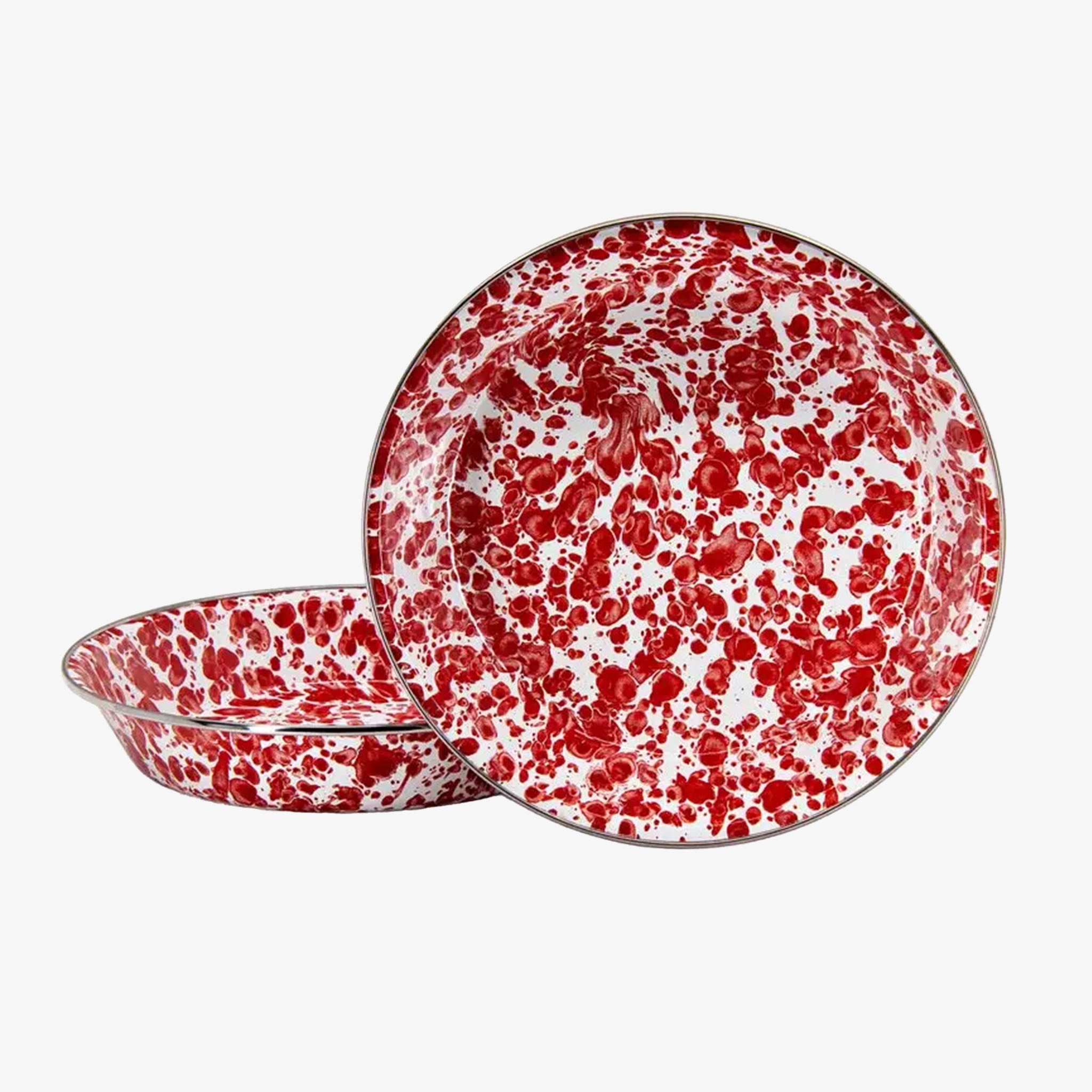 Red Swirl Enamelware Pie Plate - Addison West 