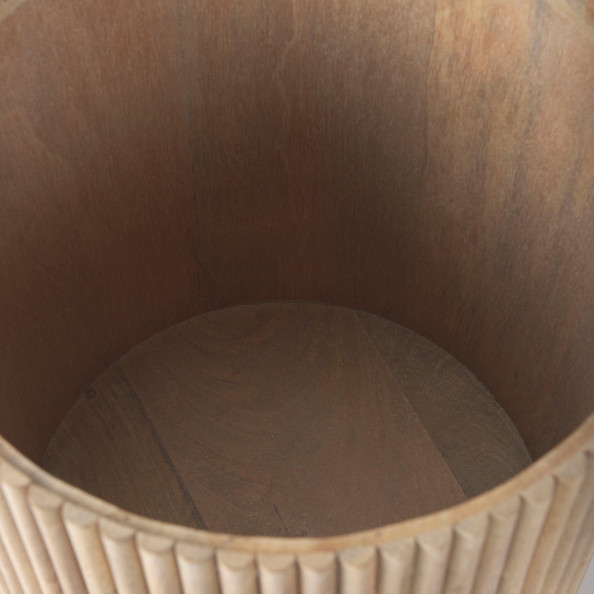 Reece Reeded Side Table in Natural - Addison West 