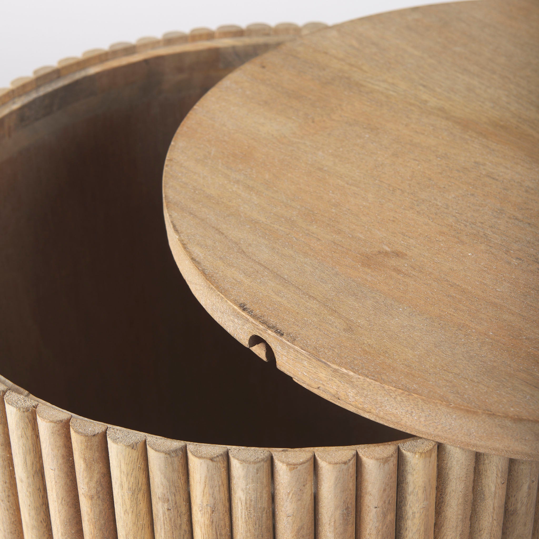 Reece Reeded Side Table in Natural - Addison West 