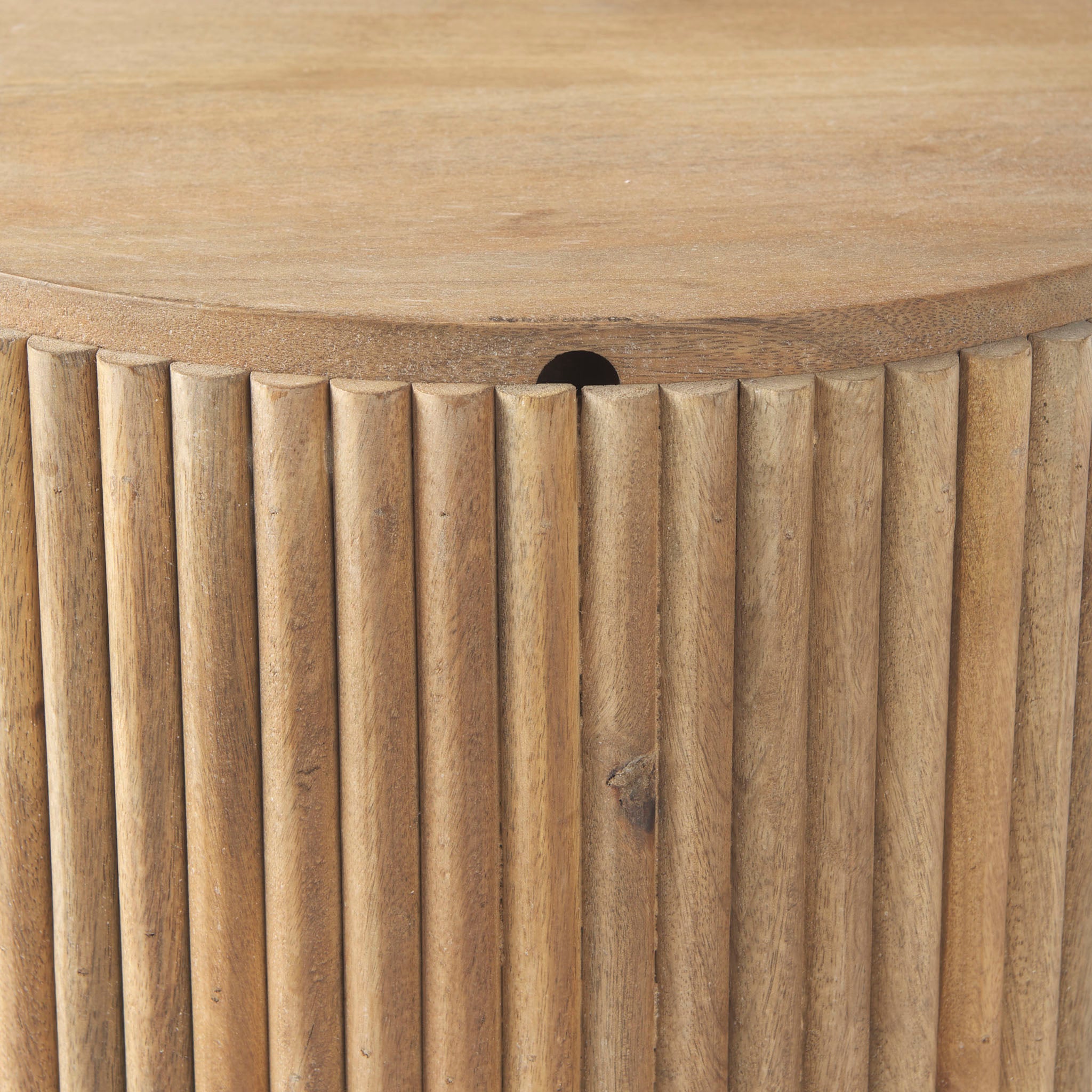 Reece Reeded Side Table in Natural - Addison West 
