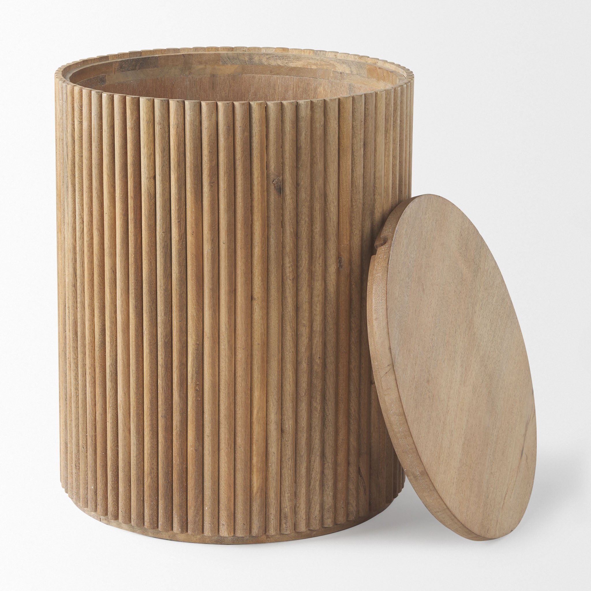 Reece Reeded Side Table in Natural - Addison West 