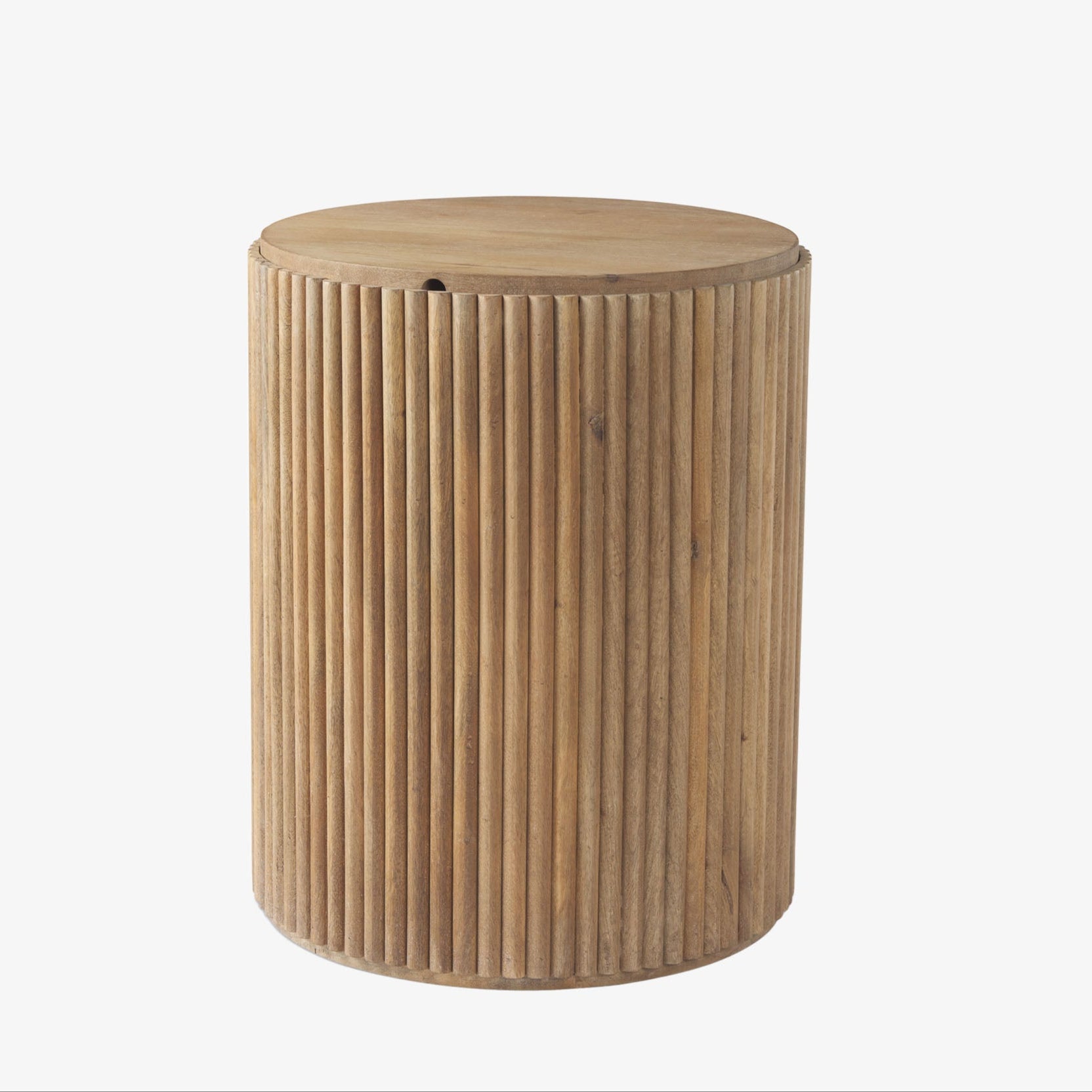 Reece Reeded Side Table in Natural - Addison West 