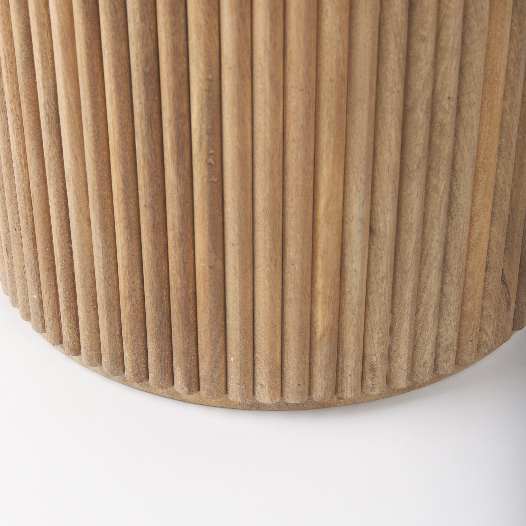 Reece Reeded Side Table in Natural - Addison West 