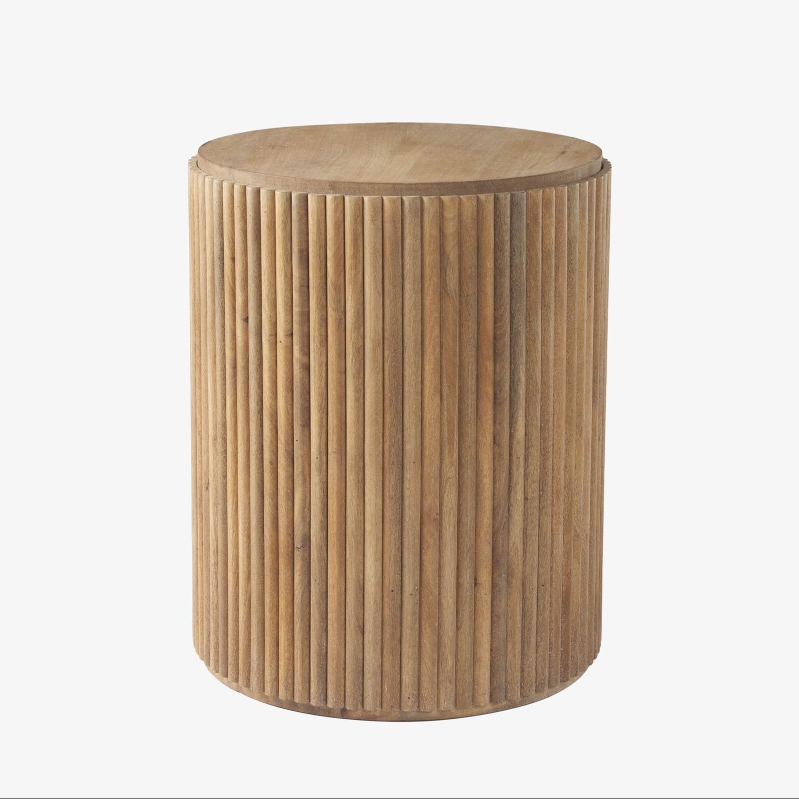 Reece Reeded Side Table in Natural - Addison West 