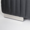 Close up of Ricciardo ribbed Black Leather Wrapped Three Seater Sofa on a white background