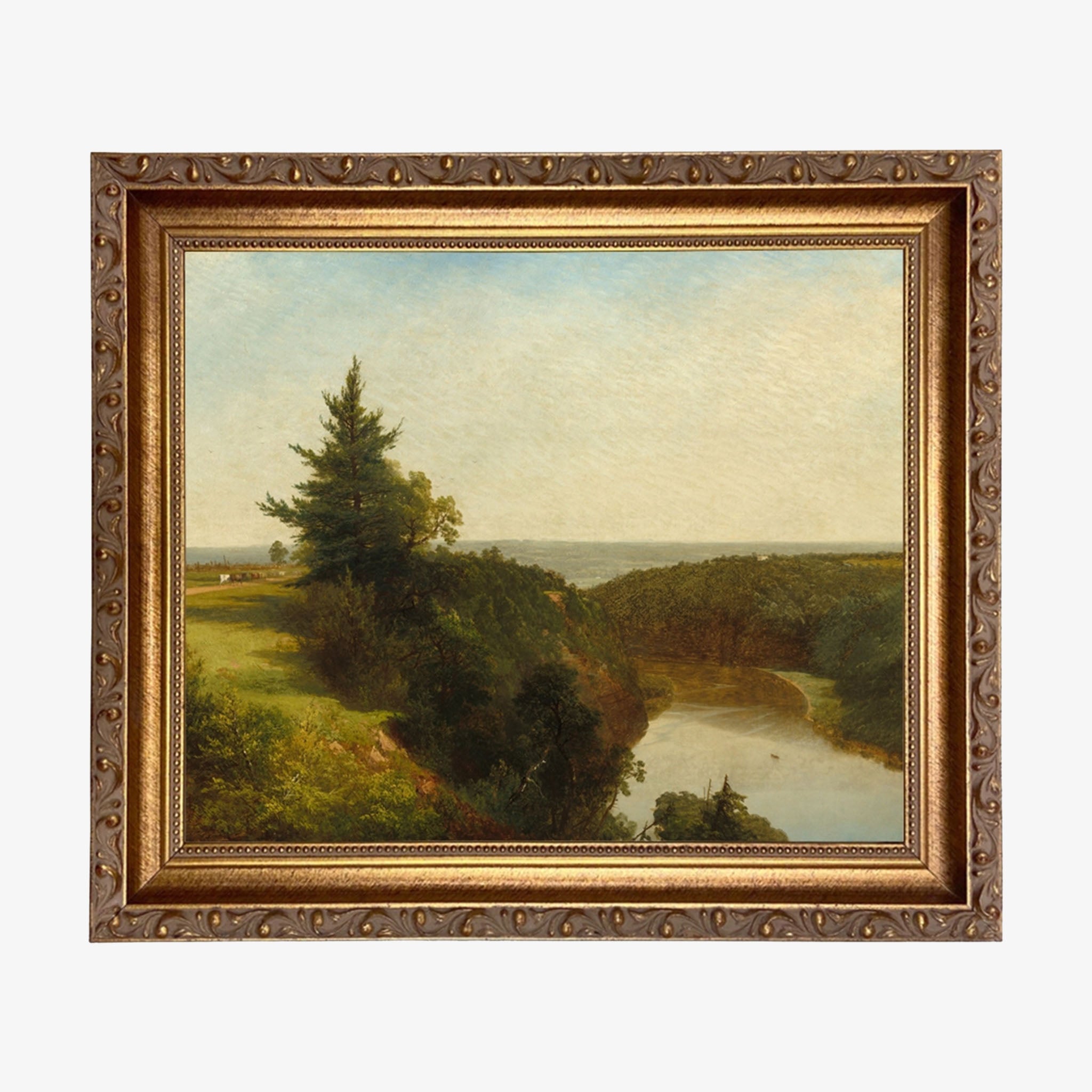 River View Scenic By John Kensett Painting Print On Canvas - Addison West 