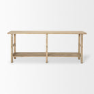 Rosie Large Blonde Wood Console Table on a white background
