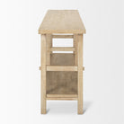 Rosie Large Blonde Wood Console Table on a white background