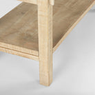 Rosie Large Blonde Wood Console Table on a white background