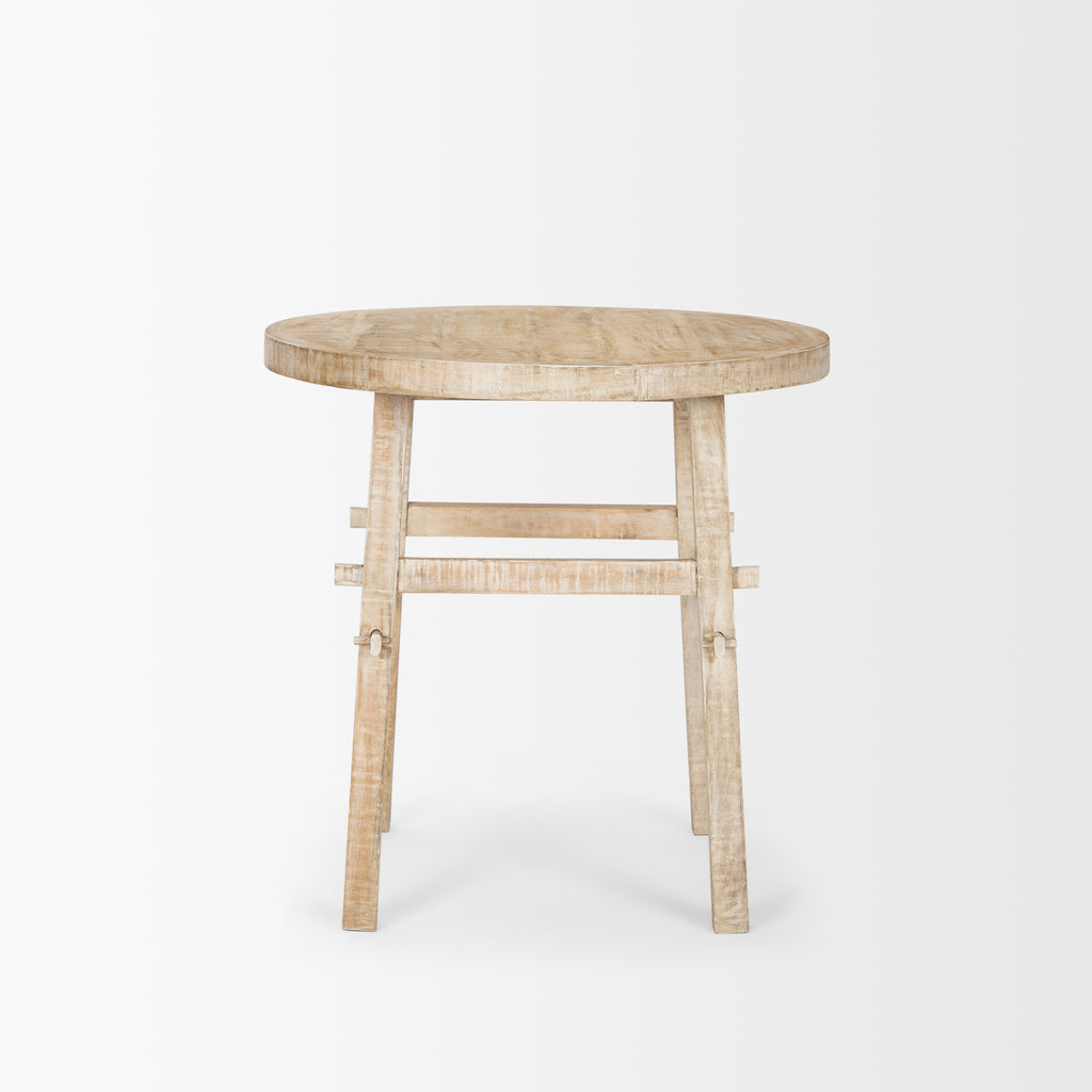 Rosie Large Blonde Wood End Table on a white background