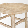Close up of Rosie Large Blonde Wood End Table on a white background