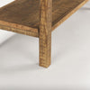 Close up of Rosie Large Brown Wood Console Table on a white background