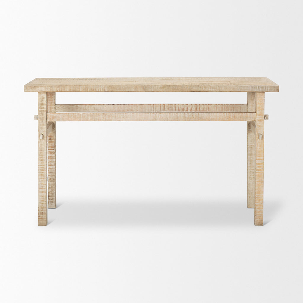 Rosie Small Blonde Wood Console Table on a white background
