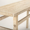 Close up of Rosie Small Blonde Wood Console Table on a white background