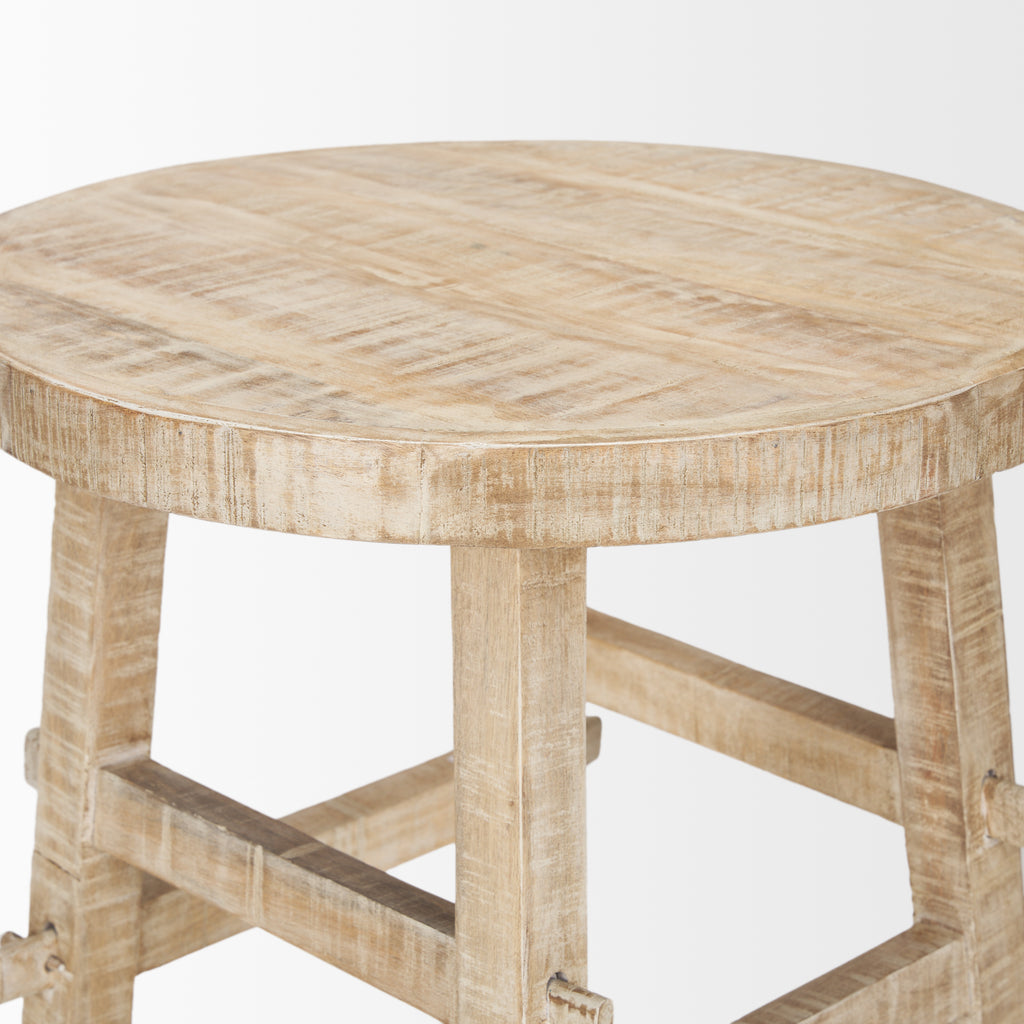 Rosie Small Blonde Wood End Table on white background