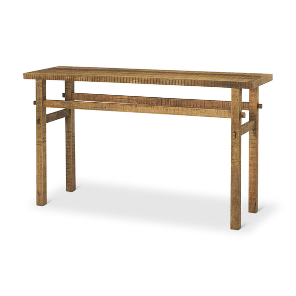 Rosie Small Brown Wood Console Table on a white background