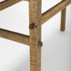 Close up of Rosie Small Brown Wood Console Table on a white background