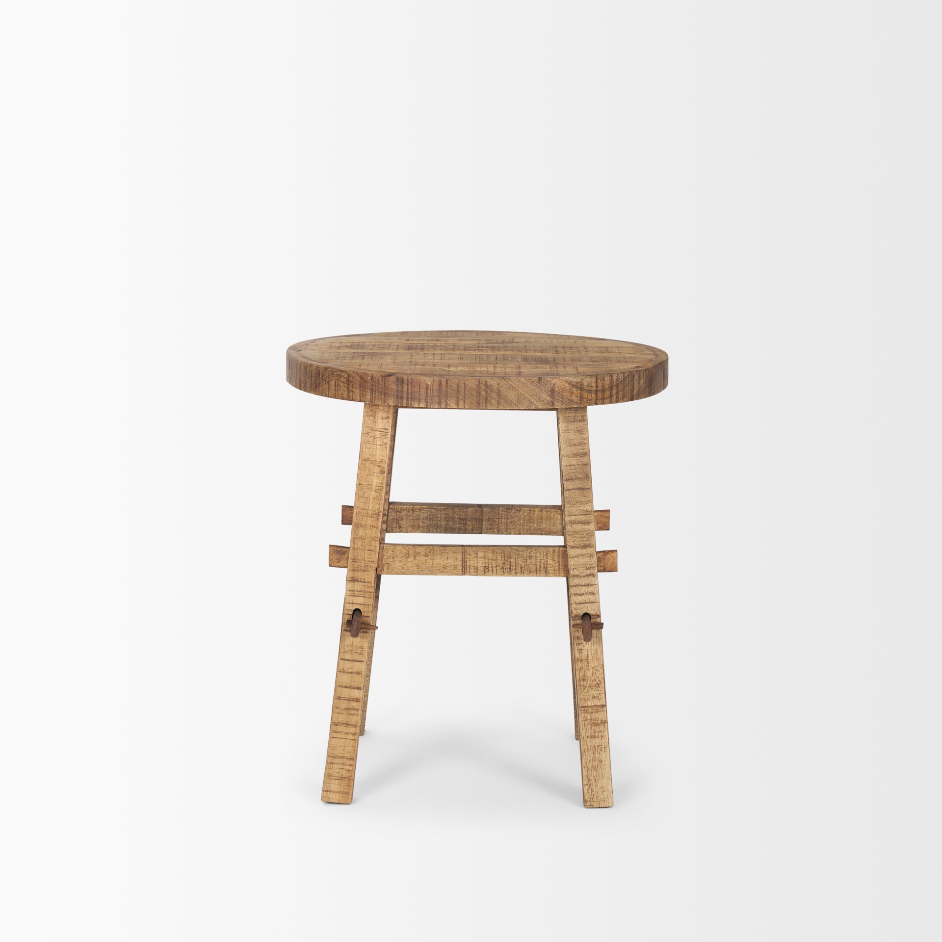Rosie Small Brown Wood End Table on a white background