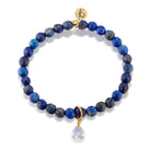 Royal Gemstone Beaded Bracelet in Lapis Lazuli on a white background at Addison West