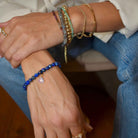 Royal Gemstone Beaded Bracelet in Lapis Lazuli on a model at Addison West