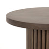 Four Hands Rutherford End Table with reeded base in Reclaimed Ashen on a white background