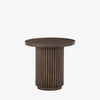 Four Hands Rutherford End Table with reeded base in Reclaimed Ashen on a white background