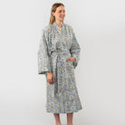 Serenity Block Print Kimono on a model at Addison West