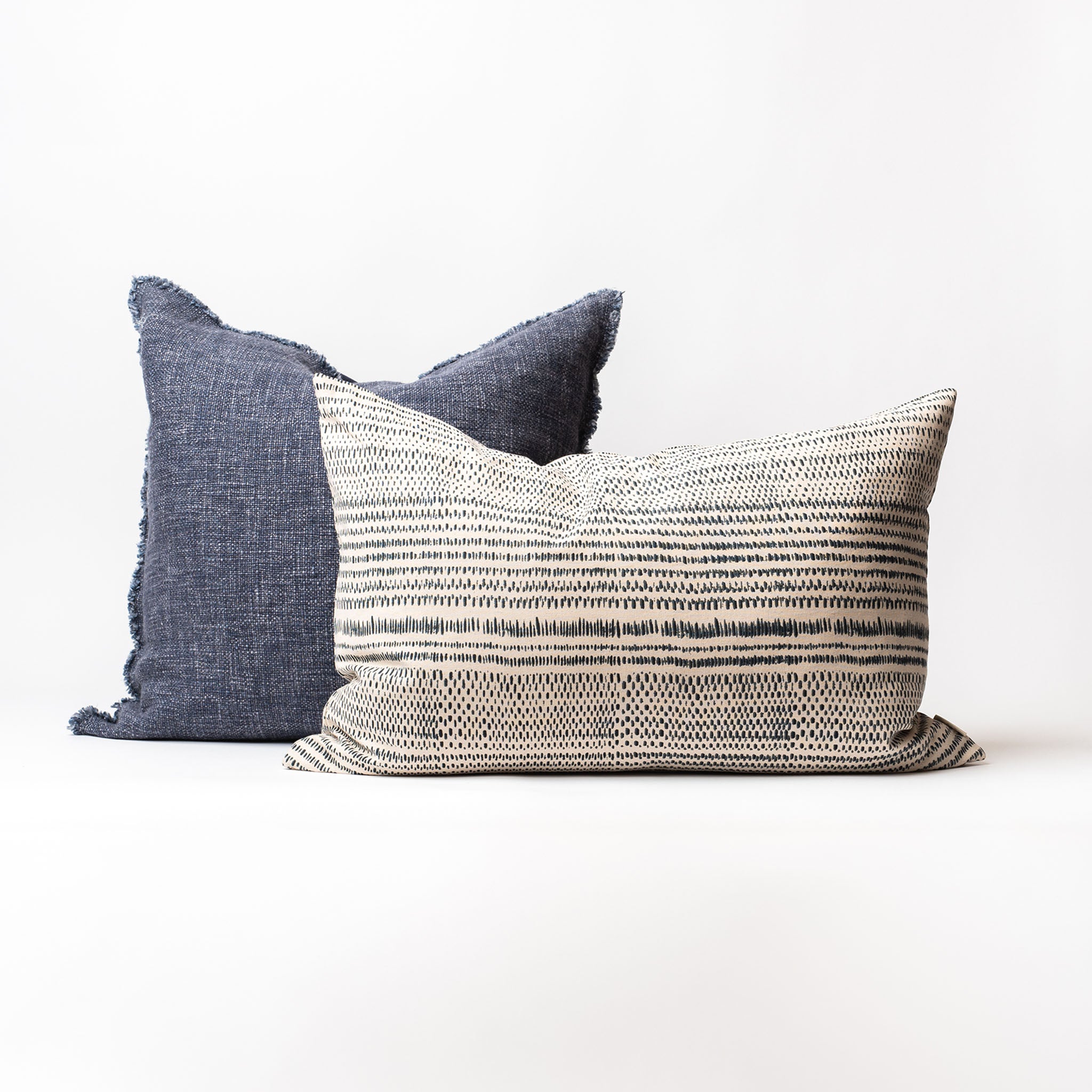 Selena 20" x 20" Linen Pillow in Navy Blue - Addison West 