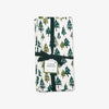 Two's Company brand enchanted forest napkins with white background and green trees 