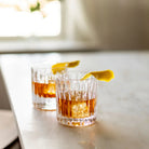Simon Pearce Montpelier Double Old Fashioned, Set of 2 on a table at Addison West