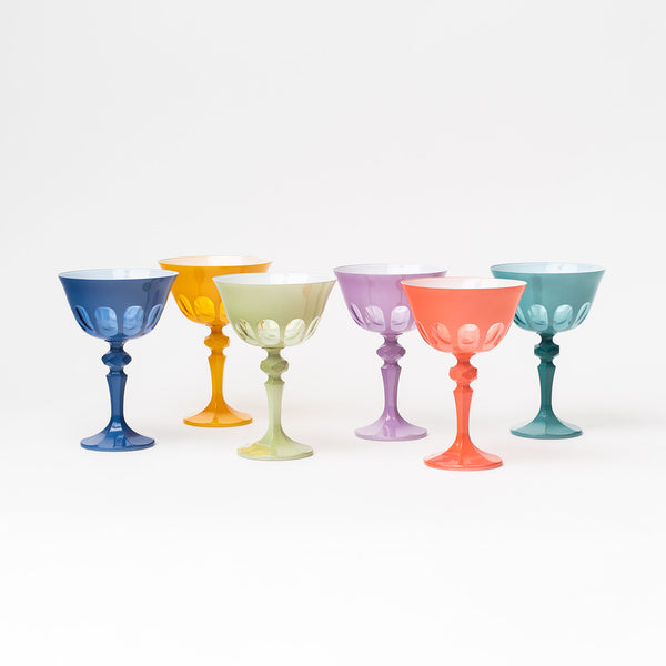 Sir madam rialto coupe glasses in multiple colors on a white background