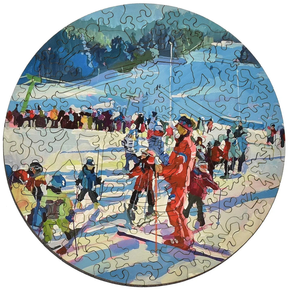 Liberty Puzzle Ski School on a white background at Addison West