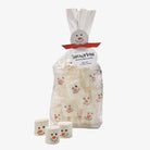 Bag of marshmallow candies with snowman design 