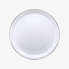 Golden rabbit brand Large White Enamelware Tray with stainless rim on a white background