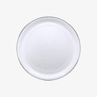 Golden rabbit round White Enamelware Medium Tray on a white background