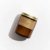 Brown jar of PF Candle Spiced Pumpkin Candle on a white background