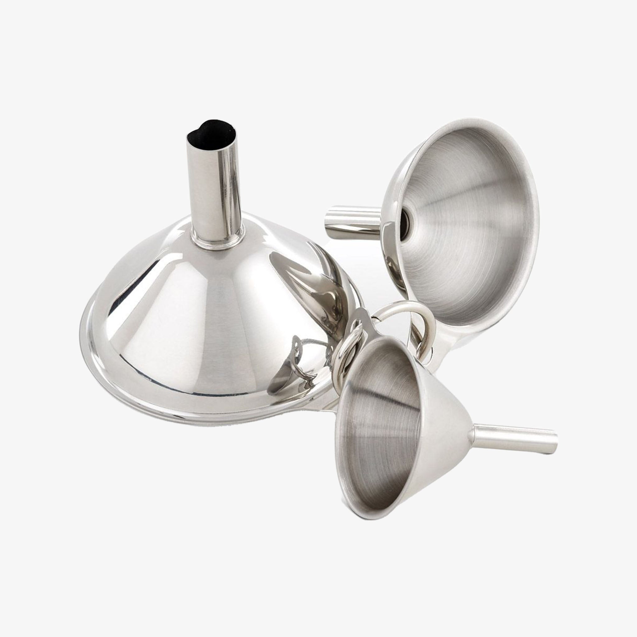 Stainless Funnel Set on a white background