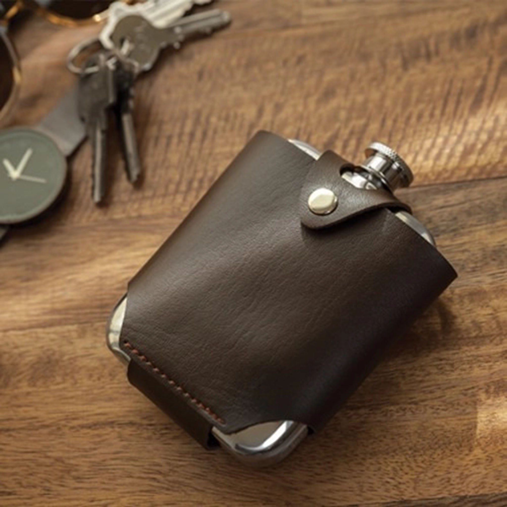 Stainless Flask with Case - Addison West 