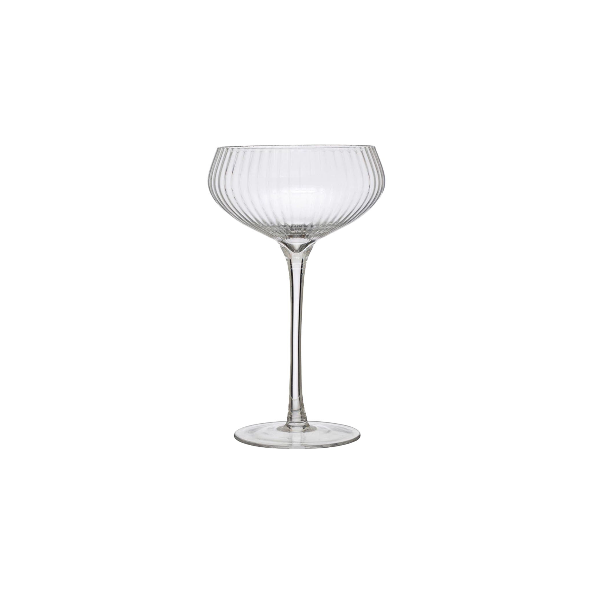 Fluted Champagne Coupe on a white background at Addison West