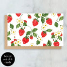 Strawberries Mini Cards in a Boxed Set of 6 on a white background