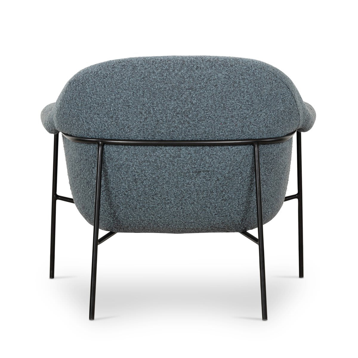 Back of Suerte Chair in Knoll Sky on a white background