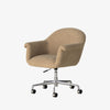 Four Hands Suerte Desk Chair in Camel Sheepskin on a white background