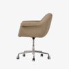 Four Hands Suerte Desk Chair in Camel Sheepskin on a white background