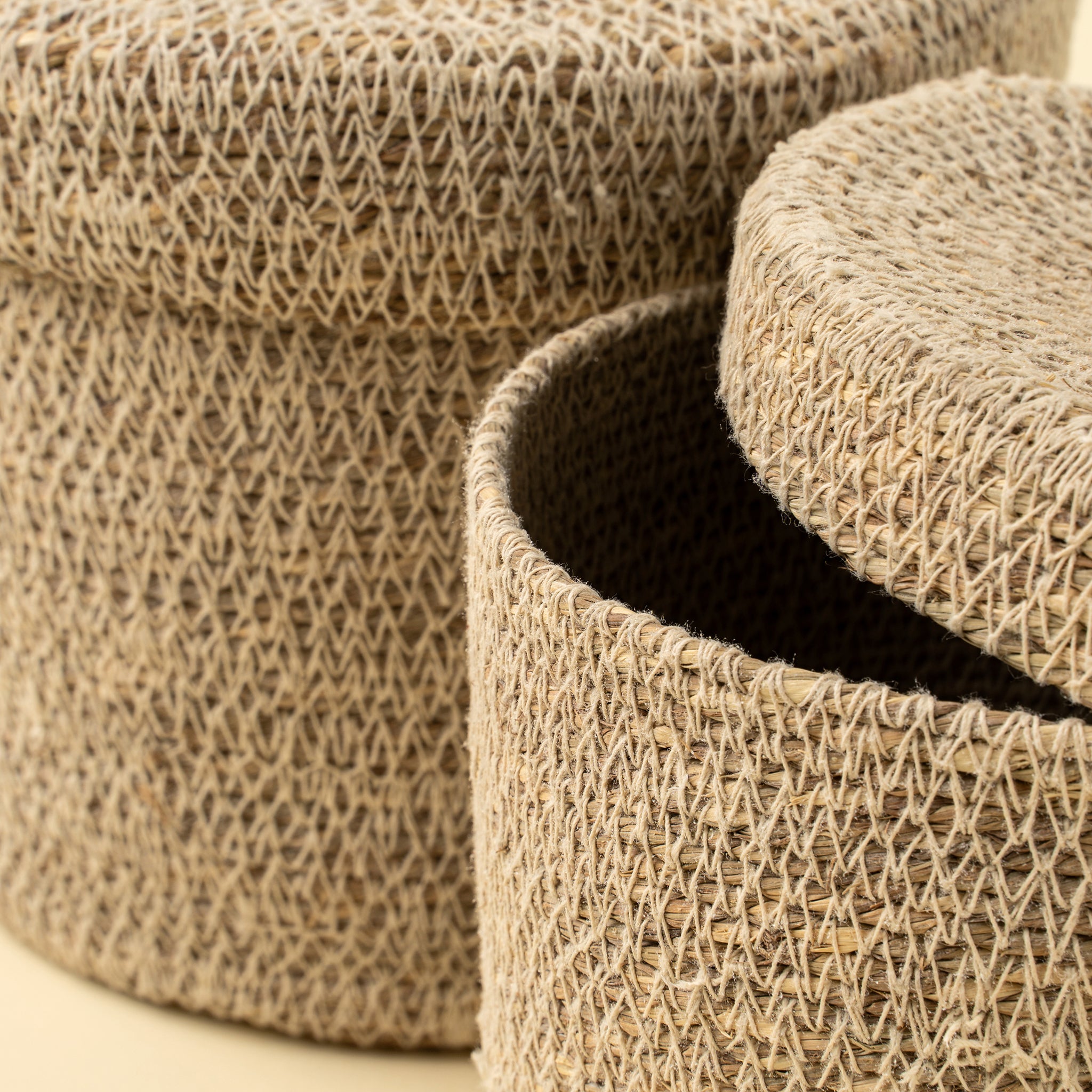 Close up of Tajine Seagrass Basket on a white background at Addison West