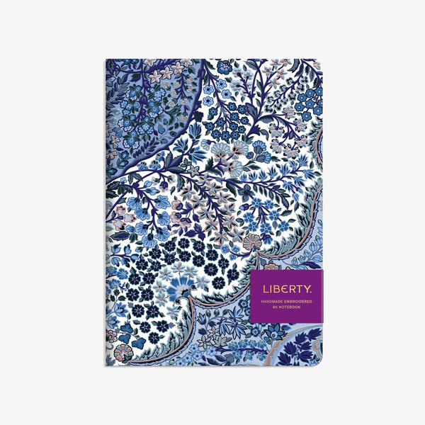 Liberty of London Tanjore Gardens Handmade Embroidered Journal on a white background