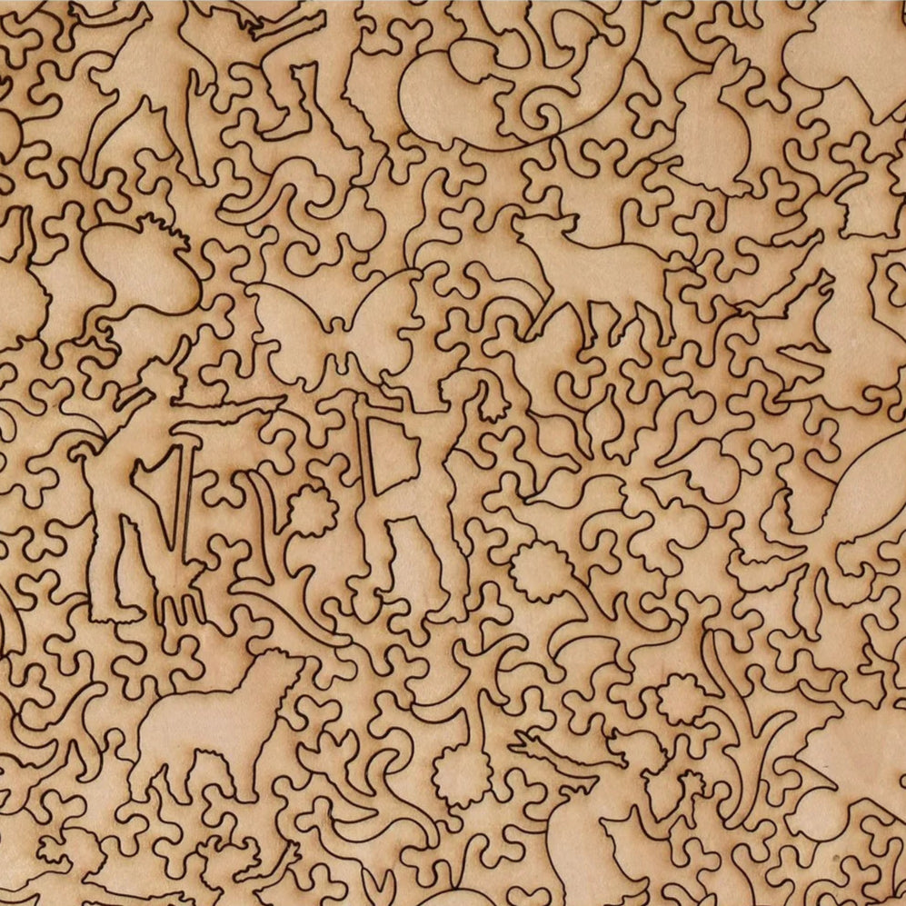 Liberty Puzzle Tea Break wood puzzle pieces on a white background at Addison West