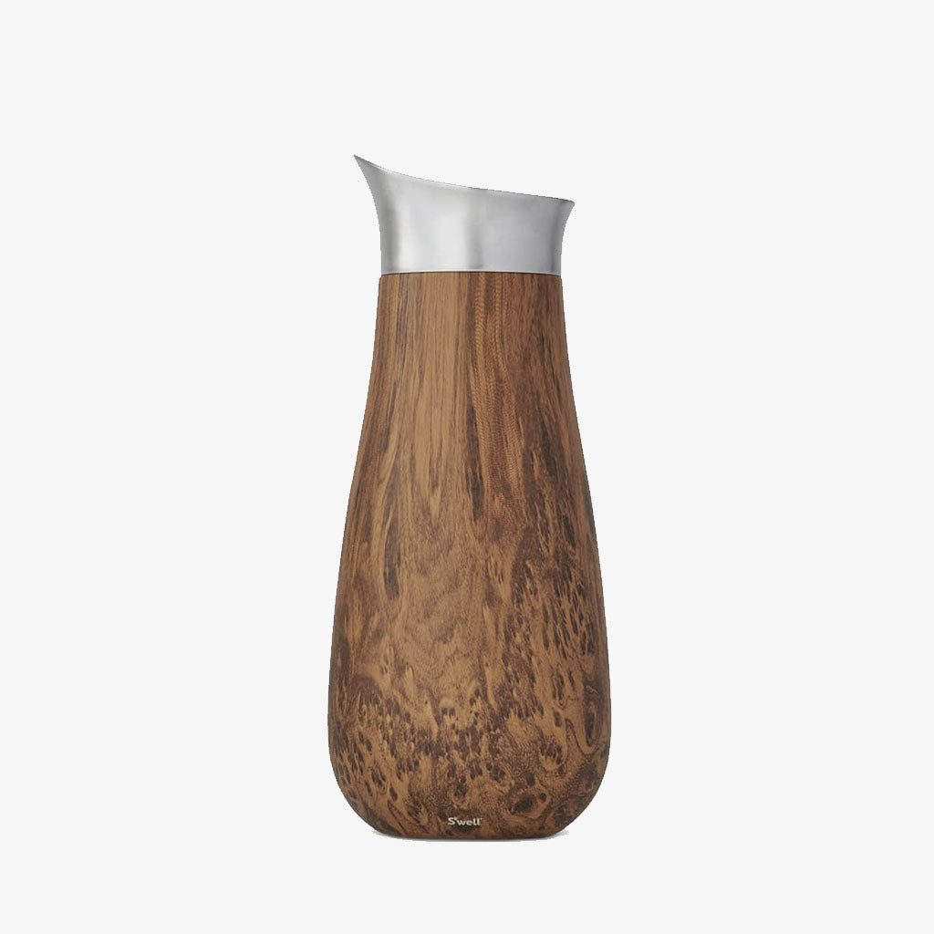 S'well Teakwood Carafe on a white background