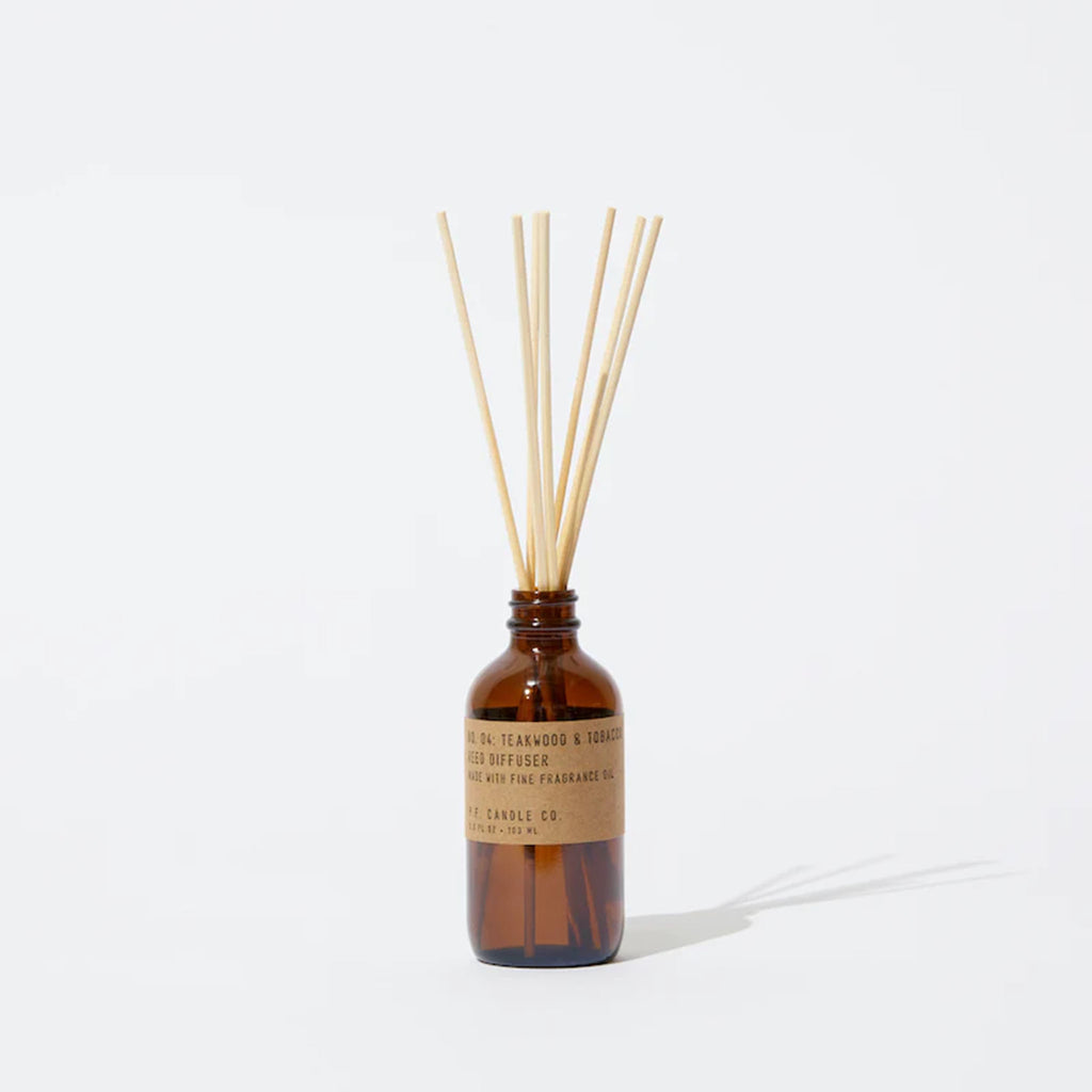 PF Candle Teakwood and Tobacco Diffuser on a white background