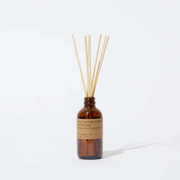 PF Candle Teakwood and Tobacco Diffuser on a white background