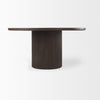 Terra Dark Brown Wood Round Fluted Dining Table on a white background